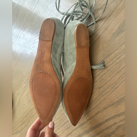 Steven Steve Madden Gennna Light Blue Pointed Toe Ballet Flat Lace Up Womens 9 - Picture 7 of 9